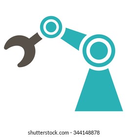 Manipulator vector icon. Style is bicolor flat symbol, grey and cyan colors, rounded angles, white background.