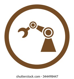 Manipulator vector icon. Style is flat rounded symbol, brown color, rounded angles, white background.