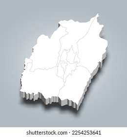 Manipur 3d district map is a state of India