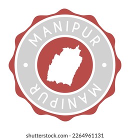 Manipur, Señal de vectores de sellos vectores de mapas de insignia. Etiqueta de icono de diseño de marca de país de símbolo nacional. 