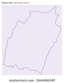 Manipur, India. Simple vector map. State shape. Outline style. Border of Manipur. Vector illustration.