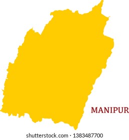 Manipur, India, vector map. High detailed  illustration. - Vector 