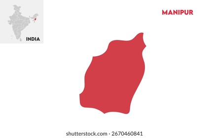 Manipur map, suitable for educational, business, presentation, print, web use, and creative geographic projects. Indian union territory.