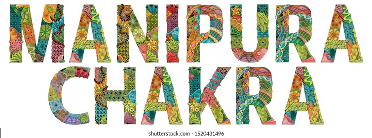 Manipura Chakra. Vector zentangle object for decoration