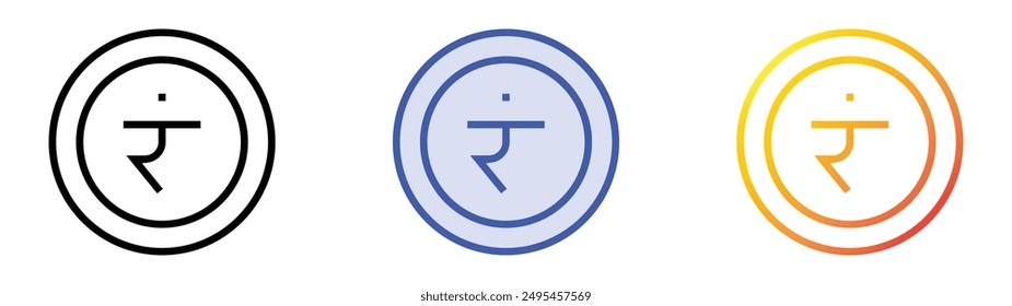 manipura icon. Linear, Blue Fill and Gradient Style Design Isolated On White Background