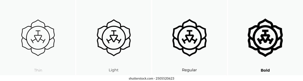 manipura icon. Thin, Light Regular And Bold style design isolated on white background