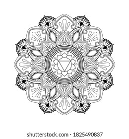 manipura mandala ornament handdrawn tatoo art drawing circular pattern mehendi vintage floral graphic solar plexus chakra
