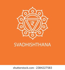 Manipura, sacral chakra color icon. Mandala vector isolated element.