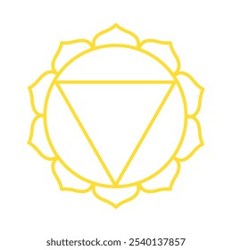 manipura solar plexus chakra icon isolated