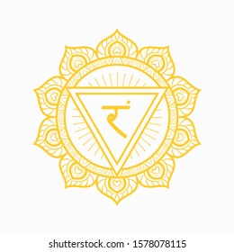 Manipura, solar plexus chakra symbol. Colorful mandala. Vector illustration