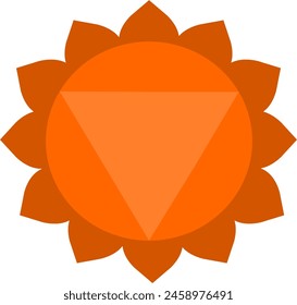 Manipura Symbol Vector image seven chakras of human body. Solar Plexus vector image 