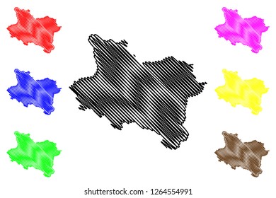 Manisa (Provinces of the Republic of Turkey) map vector illustration, scribble sketch Manisa ili map