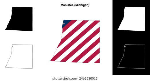 Manistee County (Michigan) outline map set