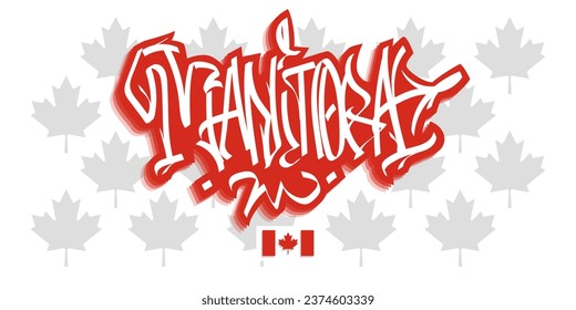 Manitoba Canada Graffiti Tag Vector Design On White Background Eps 10