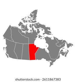 Manitoba of Canada map shape, travel web flat concept icon vector illustration .