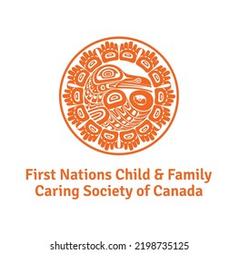 Manitoba, Canada - September 30: First Nation Child And Family Caring Society Of Canada Logo. National Day Of Truth And Reconciliation. Every Child Matters. Orange Shirt Day. Vector Illustration.