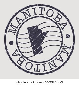 Manitoba Canada Stamp Postal. A Map Silhouette Seal. Passport Round Design. Vector Icon Design Retro Travel.