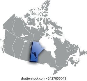 MANITOBA DEPARTMENT MAP STATE OF CANADA 3D ISOMETRIC MAP