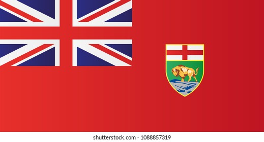 Manitoba Flag. Canadian Province Vector Illustration Symbol.