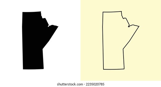 Manitoba map, Canada, Americas. Filled and outline map designs. Vector illustration