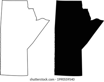 Manitoba map on white background. scribble sketch Manitoba map.