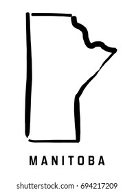 Manitoba map outline - smooth simplified Canadian province shape map vector.