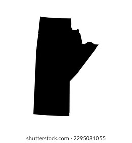 Mapa de Manitoba, provincia de Canadá. Ilustración vectorial.