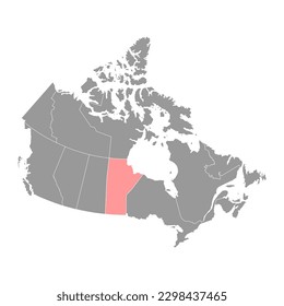 Manitoba map, province of Canada. Vector illustration.