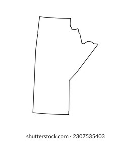 Mapa de Manitoba, provincia de Canadá. Ilustración vectorial.