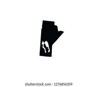 Manitoba outline map Canada province North America 