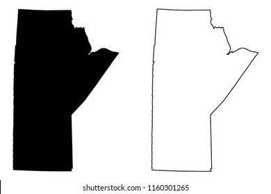 Manitoba (provinces and territories of Canada) map vector illustration, scribble sketch Manitoba map