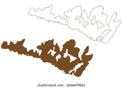 Manitoulin Island (Canada, Ontario Province, North America, Lake Huron) Map Vector Illustration, Scribble Sketch Manitoulin Map