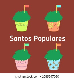 Manjerico plants by Santos Populares. Can be used for design of printed products and textiles by the Portuguese festival.