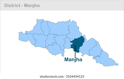 Mapa do sub-distrito de Manjha, Distrito de Gopalganj, Estado de Bihar, República da Índia, Governo de Bihar, Território indiano, Índia Oriental, Política, Aldeia, Turismo