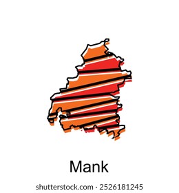 ilustração de ícone plano de mapa de mancha, Mapa de vetor da Áustria com modelo de ícones de cor de faixa geométrica