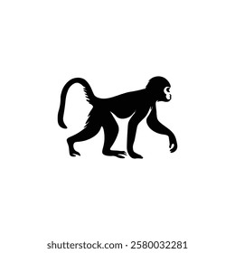 Manki silhouette with vector of illustration