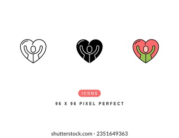 Mankind Icon. People Kindness Humanity Symbol Stock Illustration. Vector Line Icons For UI Web Design And Presentation