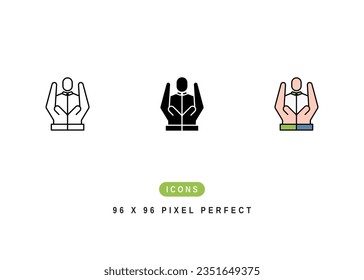 Mankind Icon. People Kindness Humanity Symbol Stock Illustration. Vector Line Icons For UI Web Design And Presentation