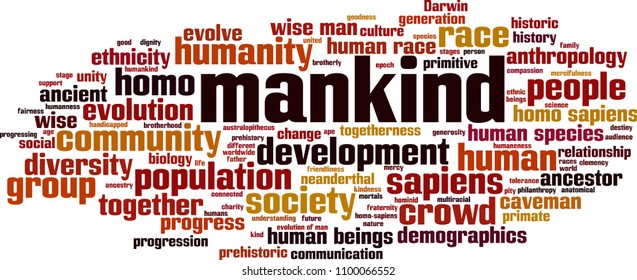 Mankind word cloud concept. Vector illustration