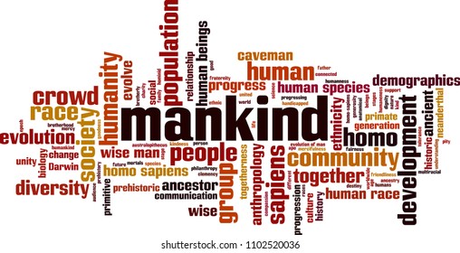 Mankind word cloud concept. Vector illustration