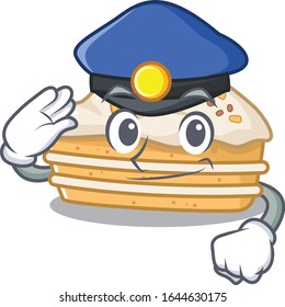 A manly carrot cake Cartoon concept working as a Police officer