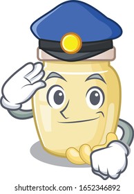 A manly cashew butterCartoon concept working as a Police officer