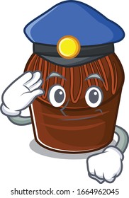 Ein männliches Schokoladenkartoon-Konzept, das als Polizeibeamter arbeitet