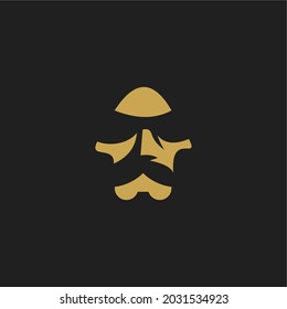 manly face logo .vector illustration for logo or mascot