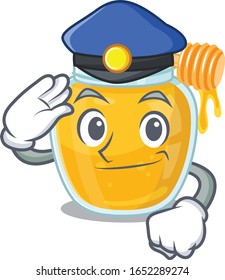 A manly honey Cartoon concept working as a Police officer svg