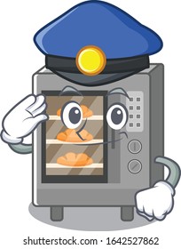 A manly oven cake Cartoon concept working as a Police officer