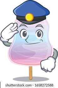 A manly rainbow cotton candy Cartoon concept working as a Police officer