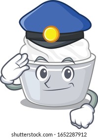 A manly sour cream Cartoon concept working as a Police officer