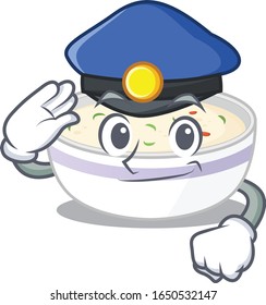 A manly steamed egg Cartoon concept working as a Police officer