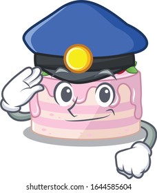 A manly strawberry cake Cartoon concept working as a Police officer